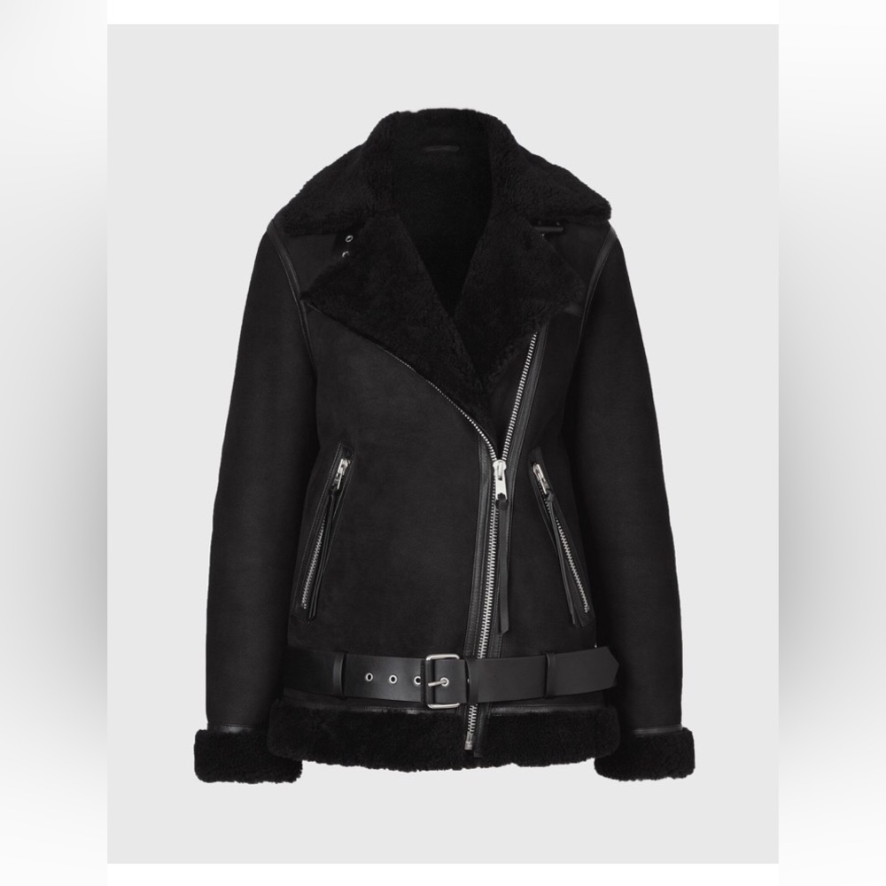 All Saints Rei Shearling Biker Jacket